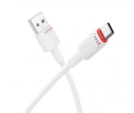 Cablu Date si Incarcare USB-A - USB-C Borofone BX110 Beneficio, 18W, 1m, Alb 