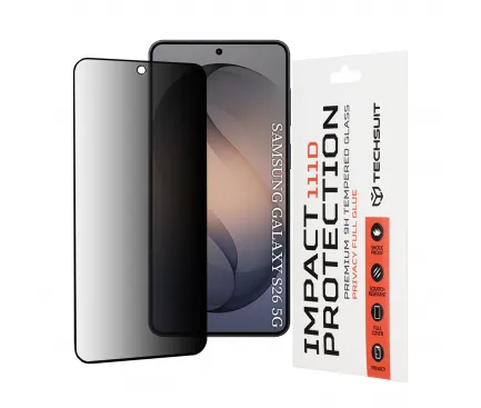 Folie de protectie Ecran Privacy Techsuit pentru Samsung Galaxy S26 S942, Sticla Securizata, Full Glue, 111D