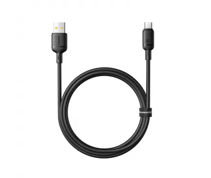 Cablu Date si Incarcare USB-A - USB-C Baseus Silky, 100W, 1m, Negru P10377703113-00