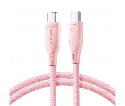 Cablu Date si Incarcare USB-C - USB-C Joyroom S-A34, 60W, 1m, Roz 