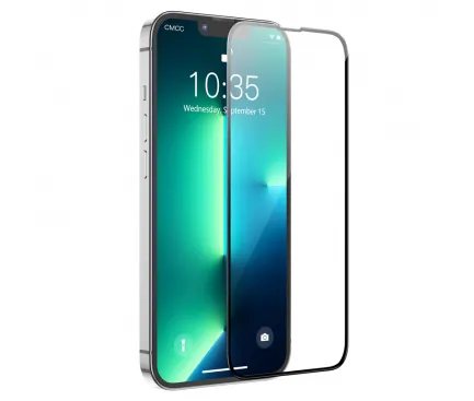 Folie de protectie Ecran HOCO G16 pentru Apple iPhone 14 Plus / 13 Pro Max, Sticla Securizata, Full Glue, 5D, Neagra