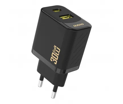 Incarcator Retea Dudao A27TEU, 30W, 3A, 1 x USB-A - 1 x USB-C, Negru