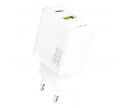 Incarcator Retea Dudao A27TEU, 30W, 3A, 1 x USB-A - 1 x USB-C, Alb