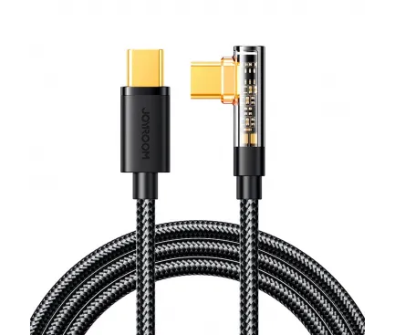 [ACP-0302] Cablu Date si Incarcare USB-C - USB-C Joyroom S-A6 Angled, 100W, 1.2m, Negru