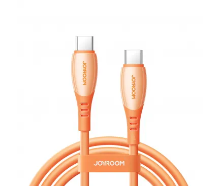 Cablu Date si Incarcare USB-C - USB-C Joyroom S-A59 Vibrant, 60W, 1.2m, Portocaliu