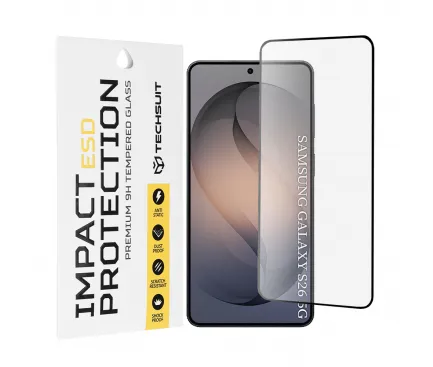 Folie de protectie Ecran Techsuit pentru Samsung Galaxy S26 S942, Sticla Securizata, Full Glue, Neagra