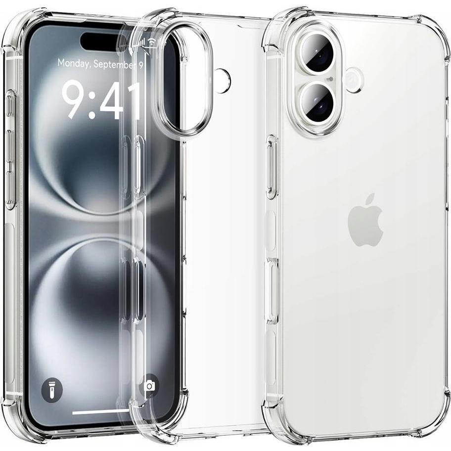 Husa pentru Apple iPhone 16, Techsuit, Shockproof Clear (Big Lens Hole), Transparenta