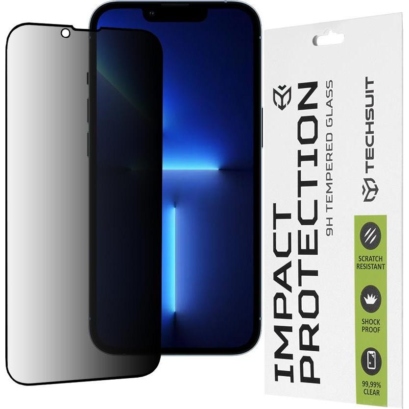 [ACP-0333] Folie de protectie Ecran Privacy Techsuit pentru Apple iPhone 14 Plus / 13 Pro Max, Sticla Securizata, Full Glue, 111D