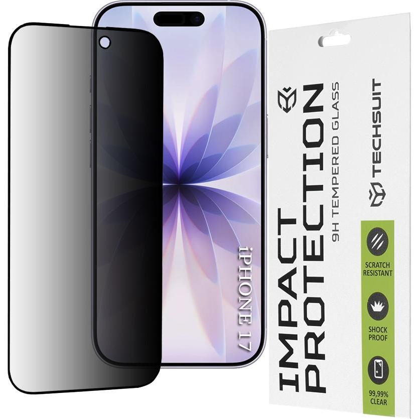[ACP-0351] Folie de protectie Ecran Privacy Techsuit pentru Apple iPhone 17, Sticla Securizata, Full Glue, 111D