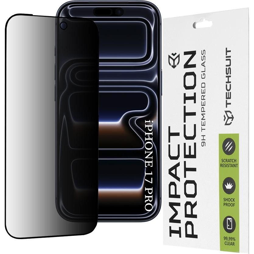 [ACP-0352] Folie de protectie Ecran Privacy Techsuit pentru Apple iPhone 17 Pro, Sticla Securizata, Full Glue, 111D