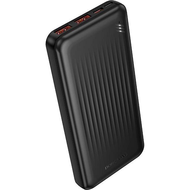 Borofone - Power Bank Clever Series (BJ80) - 2x USB, Type-C, Indicator LED, QC 3.0, 22.5W, PD20W, 37Wh, 10000mAh - Black