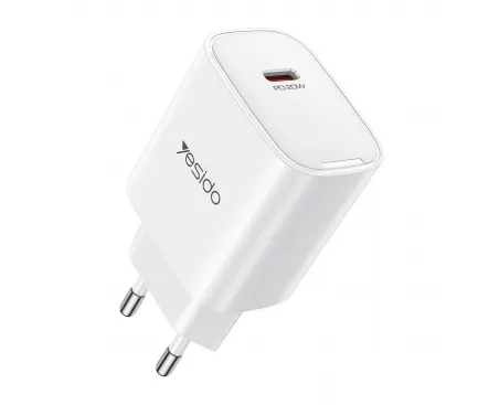 [ACP-0362] Yesido - Wall Charger (YC01E) - Type-C, Fast Charge, PD20W, Intelligent Output - White