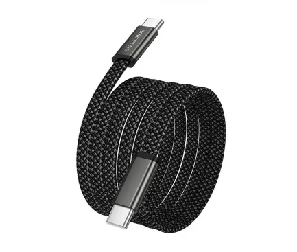 Cablu Date si Incarcare USB-C - USB-C Borofone BX124 Peace, 60W, 1m, Negru