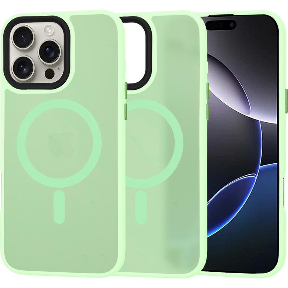 [ACP-0372] Techsuit - HaloFrost MagSafe Series - iPhone 16 Pro Max - Light Green (Apple iPhone 16 Pro Max), Cover Smartphone, Verde