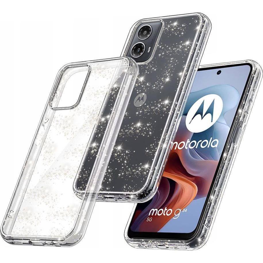Husa pentru Motorola Moto G45 / G34, Techsuit, SparkleSkin, Transparenta