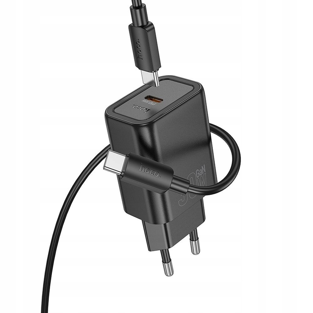 [ACP-0402] Incarcator Retea Cu Cablu USB-C HOCO N62, 30W, 3A, 1 x USB-C, Negru