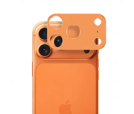 Folie de protectie Camera Spate Techsuit pentru Apple iPhone 17 Pro Max, Sticla Securizata, Portocalie 