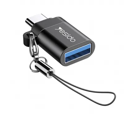 Adaptor OTG USB-C - USB-A Yesido GS06, Negru 