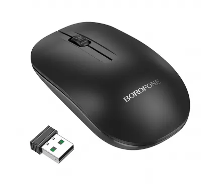 Mouse Wireless Borofone BG14 Planet, 1000DPI, Negru 